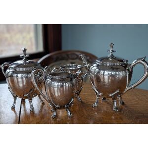Antique Meriden Four-Piece Silver-plated Tea Set